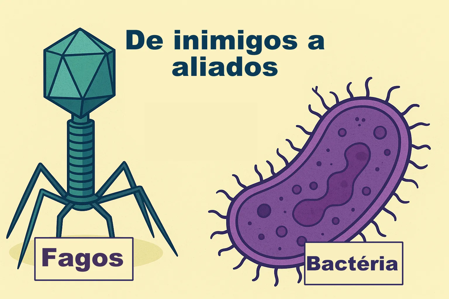 bacteriófagos combatendo bactérias